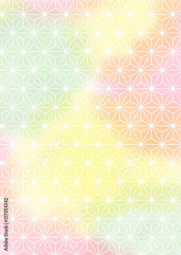 麻の葉文様　背景イラスト