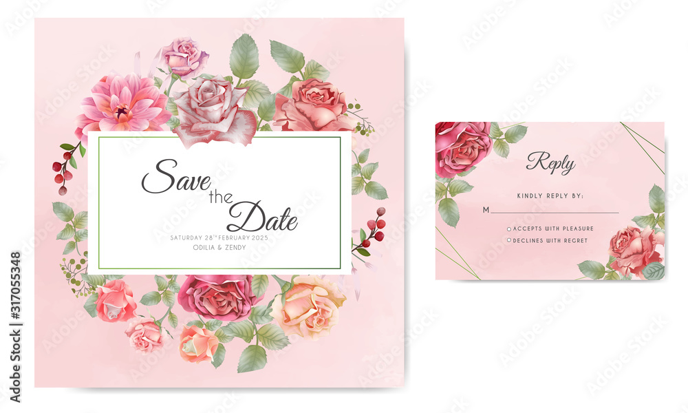 beautiful and romantic wedding invitation cards