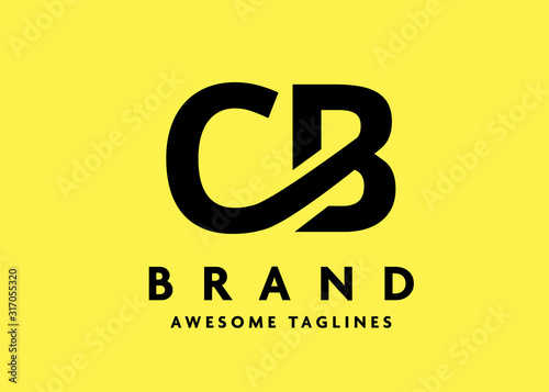 creative initial bold letter cb logo strong vector concept photo