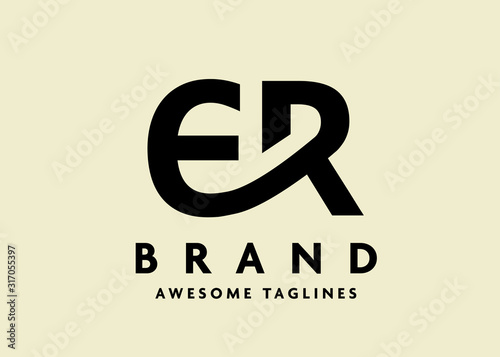 creative initial bold letter er logo strong vector concept