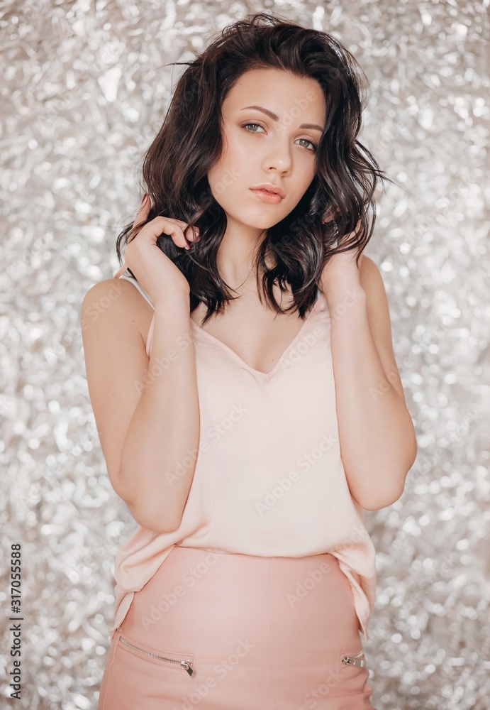Portrait of beautiful young brunette woman with makeup Portrait of beautiful young brunette woman with makeup
