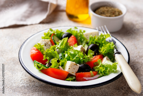 Traditional Greek salad with feta