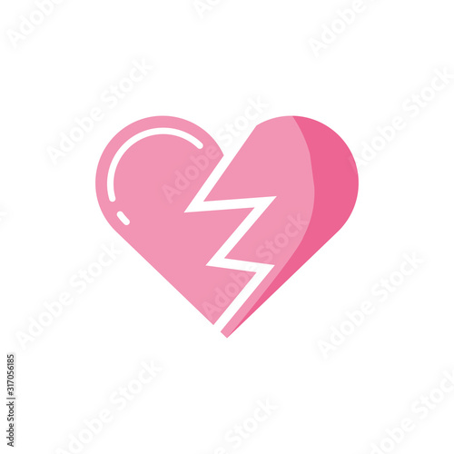 Isolated broken heart icon vector design