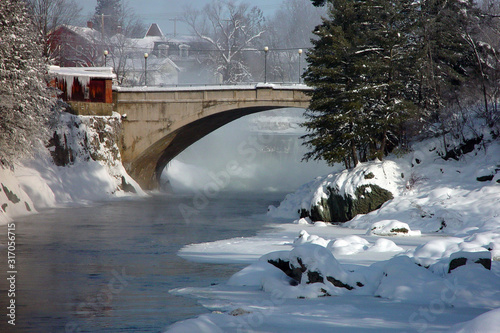 Close up of bridge of lights in Enosburg Falls