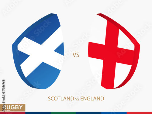 Scotland v England rugby match, rugby tournaments icon.
