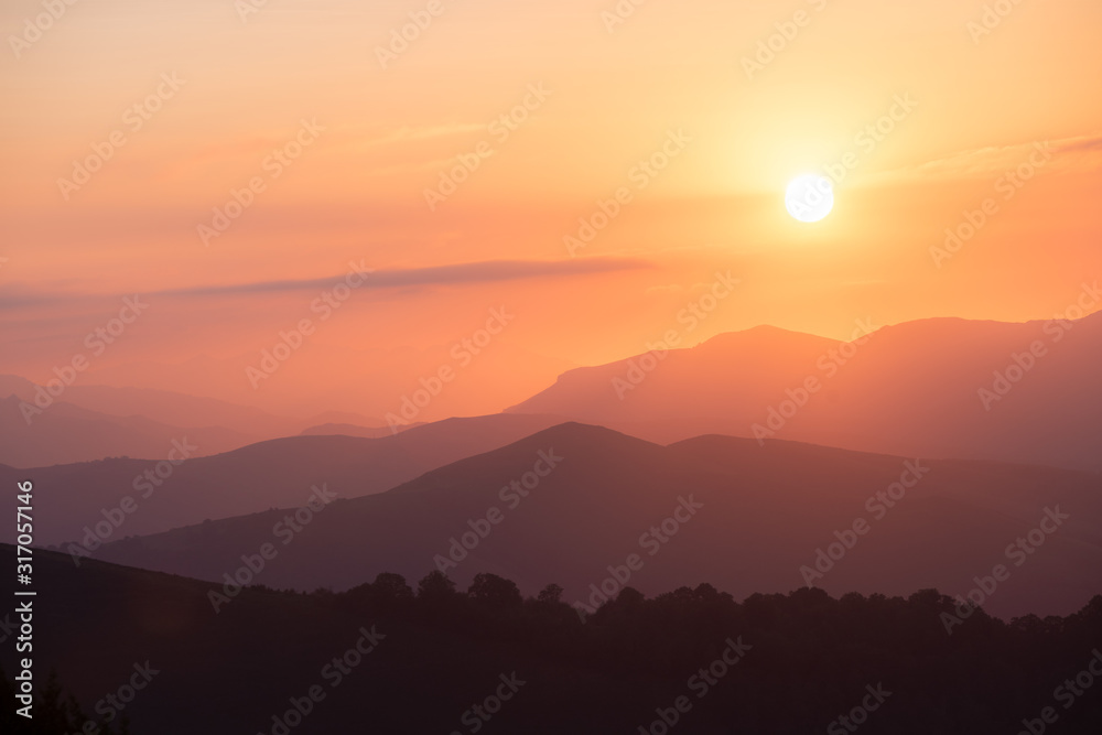 Sunset above the hills