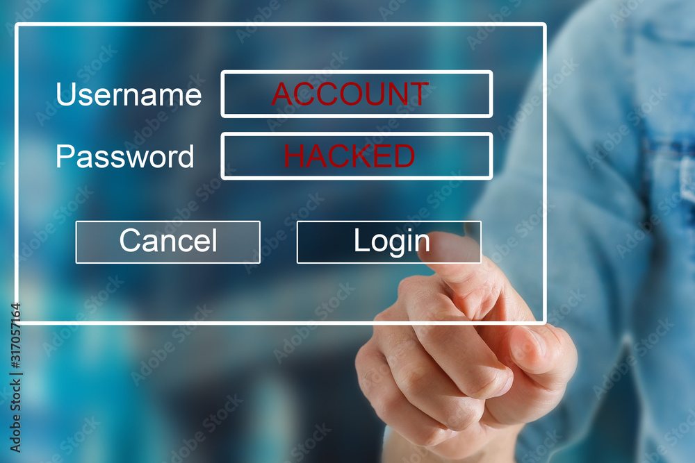 Businessman is trying to login unsuccessful into his computer account , data security concept Businessman is trying to login unsuccessful into his computer account , data security concept