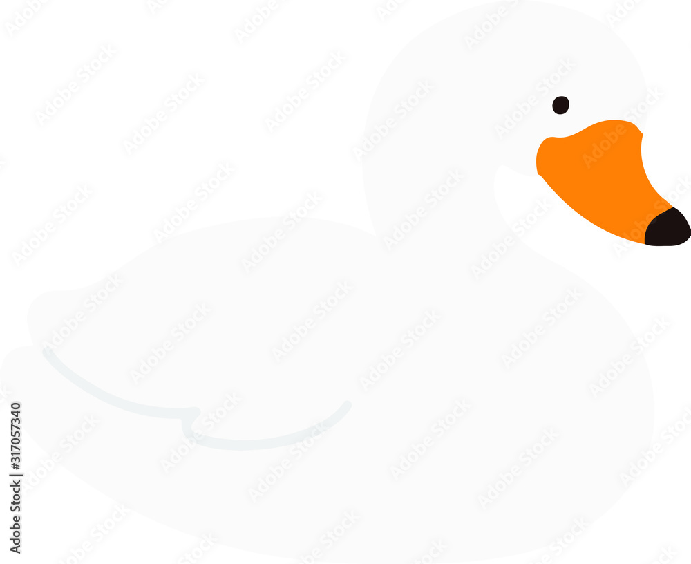Flat colored white swan Flat colored white swan