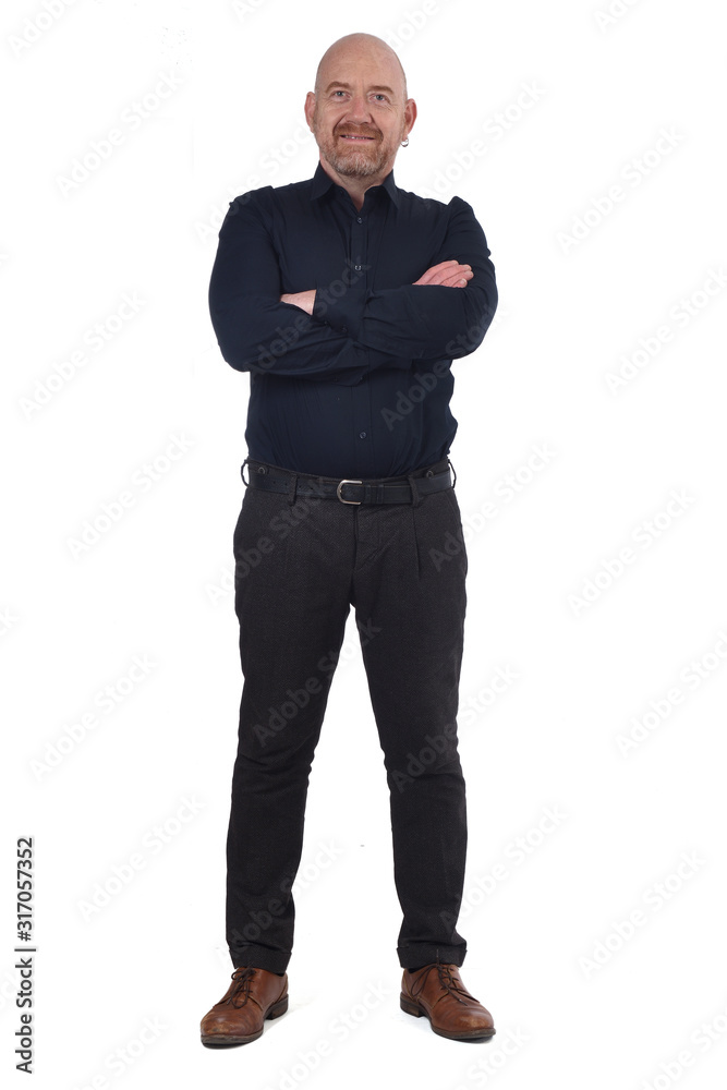 full portrait of man standing on white background, full portrait of man standing on white background,