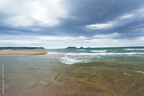 mouth of la Gola del Ter  Girona province  Catalonia  Spain