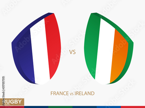 France v Ireland rugby match, rugby tournaments icon.