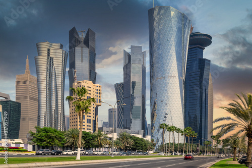 The Corniche in West Bay Doha Qatar