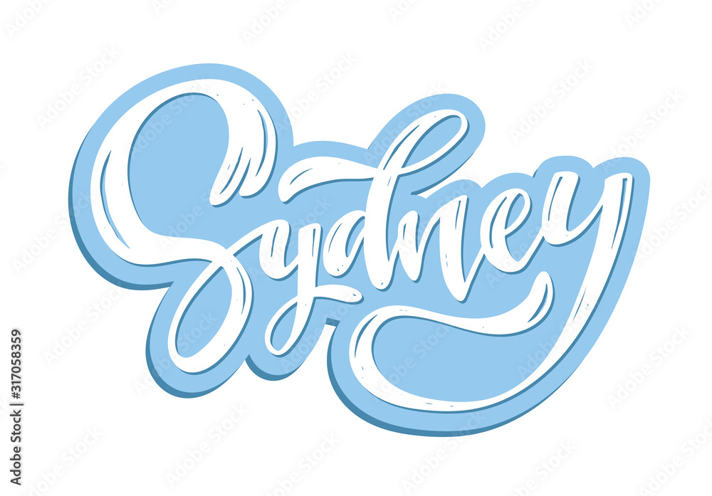 Sydney city logo - hand drawn doodle lettering label art