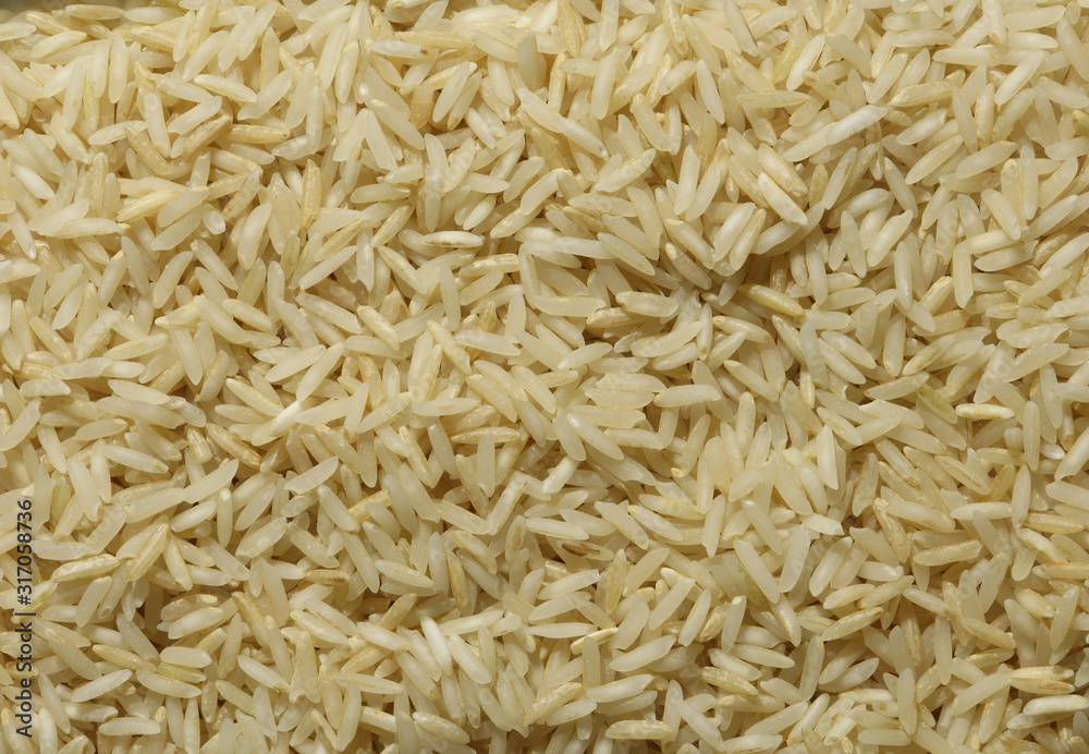 Photography of raw basmati rice pattern for food background