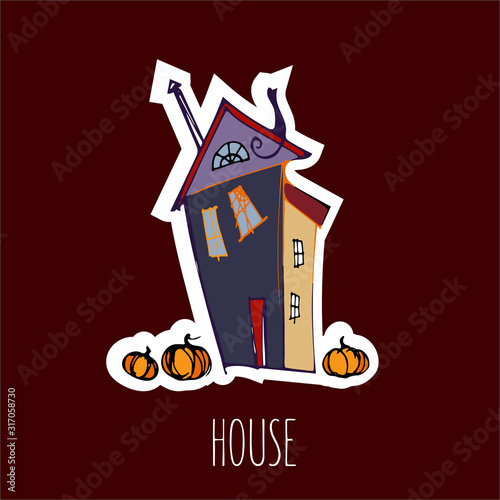 Vector handdrawn illustration. Halloween card, poster, banner invitation EPS 10
