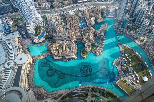 Photography Photo Of Dubai Modern towers and skyscrapers in raining season,  Dubai UAE