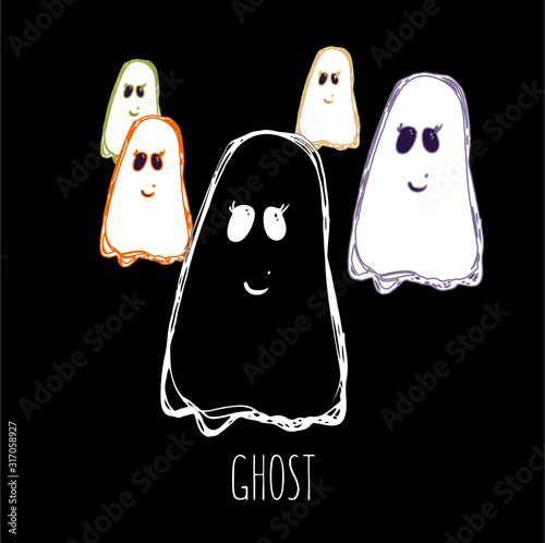 Vector handdrawn illustration. Halloween card, poster, banner invitation EPS 10