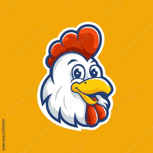 Chicken Mascot for Restaurant Logo Template