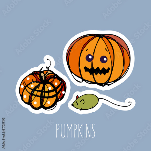 Vector handdrawn illustration. Halloween card, poster, banner invitation EPS 10