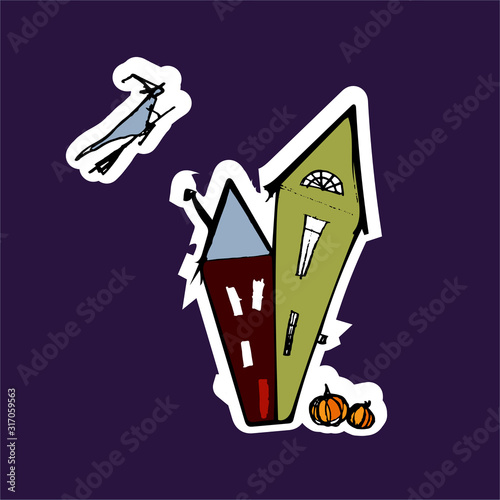 Vector handdrawn illustration. Halloween card, poster, banner invitation EPS 10