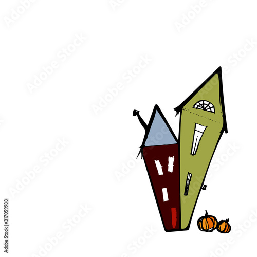 Vector handdrawn illustration. Halloween card, poster, banner invitation EPS 10
