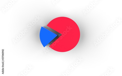 Free Download Pie chart on isolated white background. Isometric pie charts different heights. Business data, colorful elements for info graphics. 3d illustration. - GFXLoad