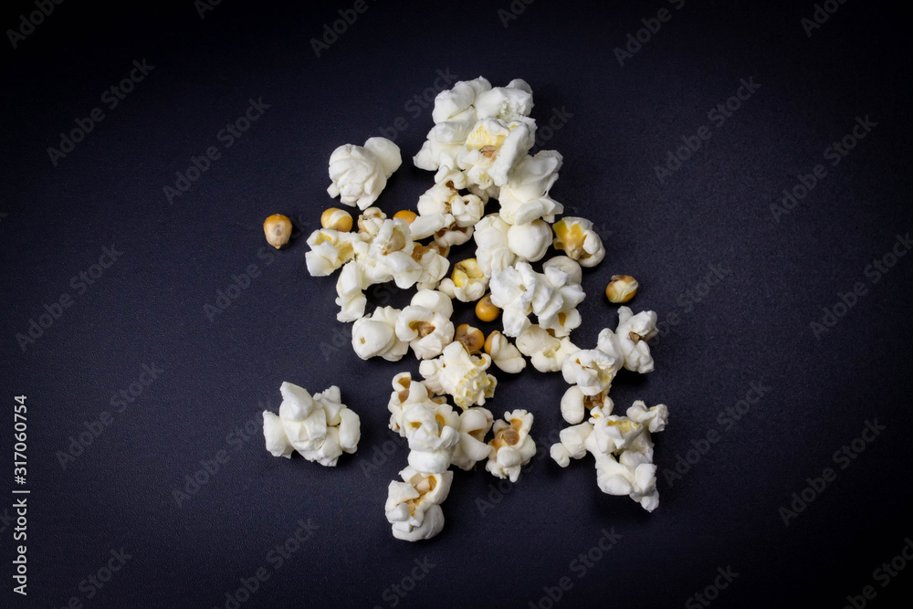 Ready popcorn on a dark background Ready popcorn on a dark background
