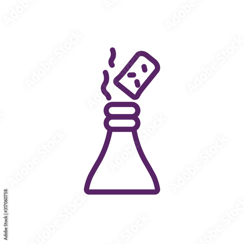 Isolated wine bottle and cork vector design