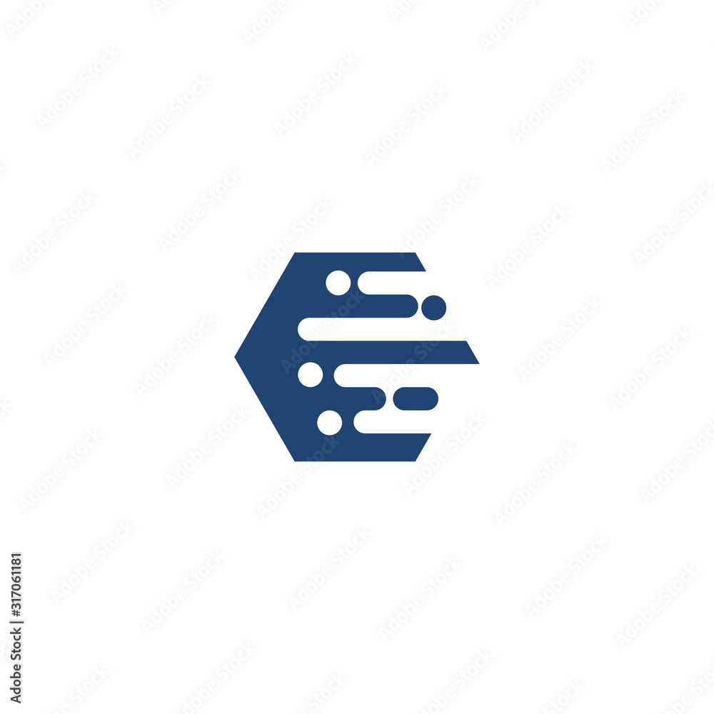 Letter E logo icon design template elements. Vector color sign.
