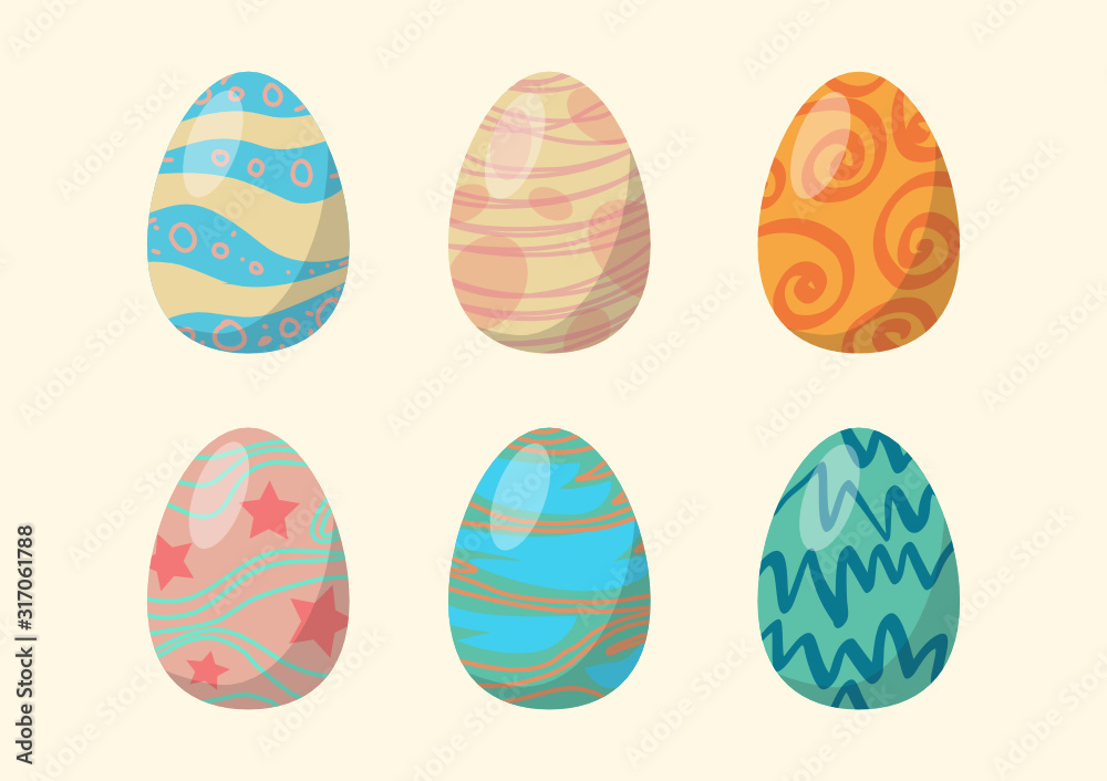 Rabbit and Easter Eggs is a vector style used with media designs and backgrounds.