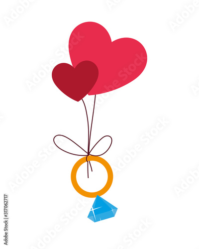 engagement ring hanging hearts, valentines day