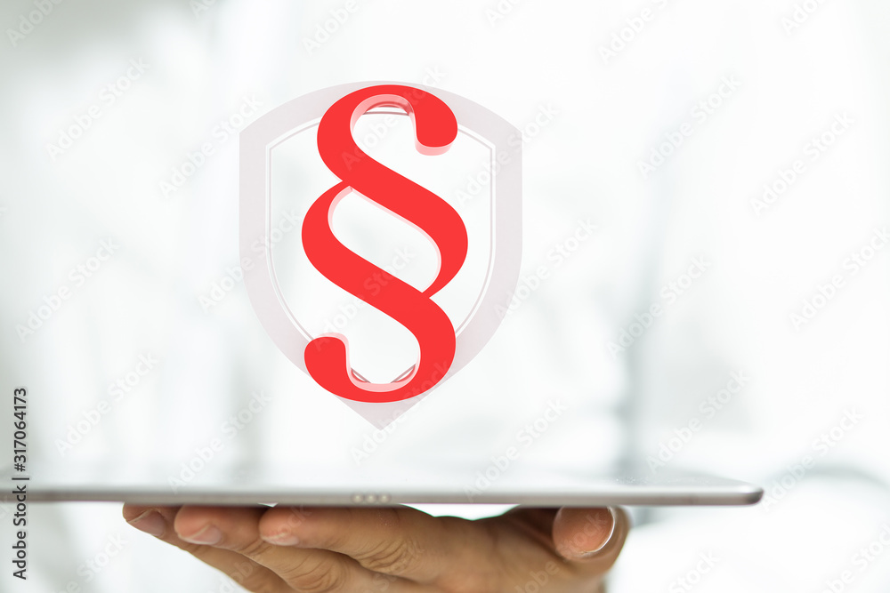 paragraph law sign digital in hand 3d paragraph law sign digital in hand 3d