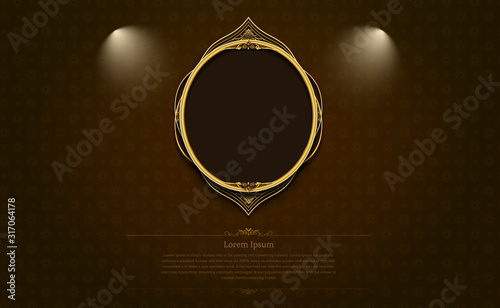 gold frame border picture and pattern thai art