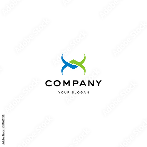 Vector logo design icon. Abstract letter X. Modern simple style © riski