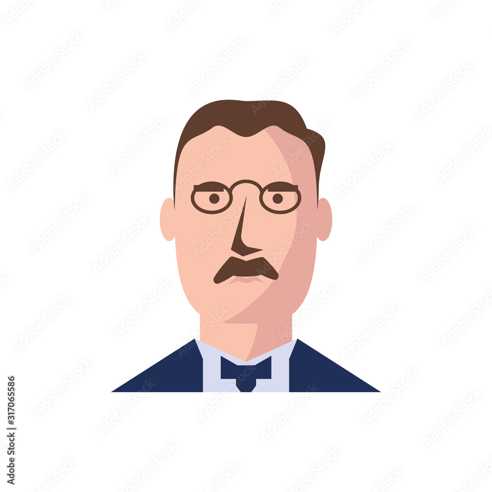 Isolated avatar man with glasses vector design