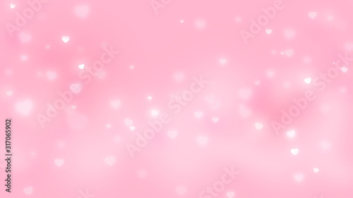 Pink heart-shaped bokeh background for Valentine's day 
