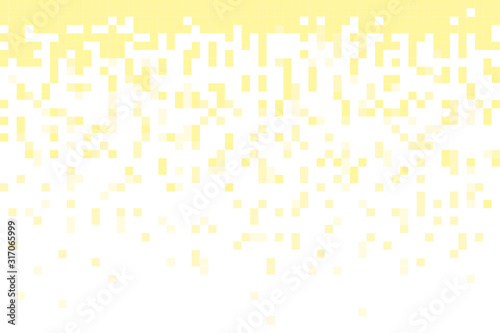 Fading pixel pattern background.Yellow and white pixel background. Vector illustration.