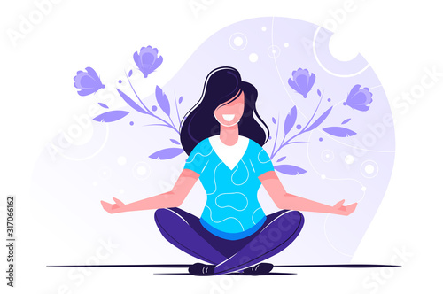 Vector illustration, the concept of meditation