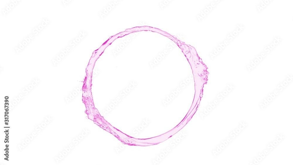 4k slow motion pink vortex water flow with a splashes isolated on a white background with alpha matte 4k slow motion pink vortex water flow with a splashes isolated on a white background with alpha matte