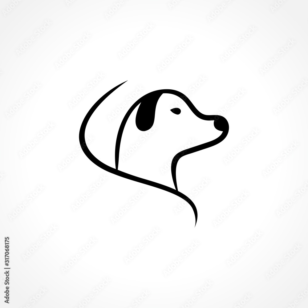 Dog Head Logo Design Vector Template. Character Face Dog Icon With Black Color Dog Head Logo Design Vector Template. Character Face Dog Icon With Black Color