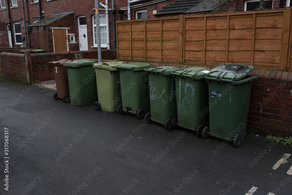 Segregation waste bins on the street Segregation waste bins on the street