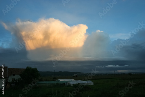 Anvil of a storm cloud in Transylvania, eastern Europe