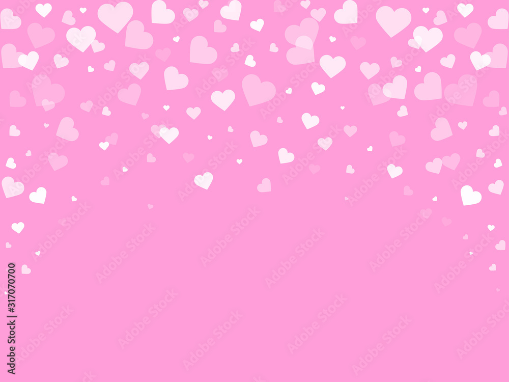 Hearts romantic background, cute Valentine design, vector illustration