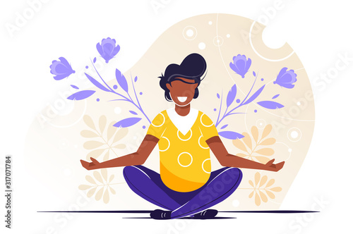 Vector illustration, the concept of meditation