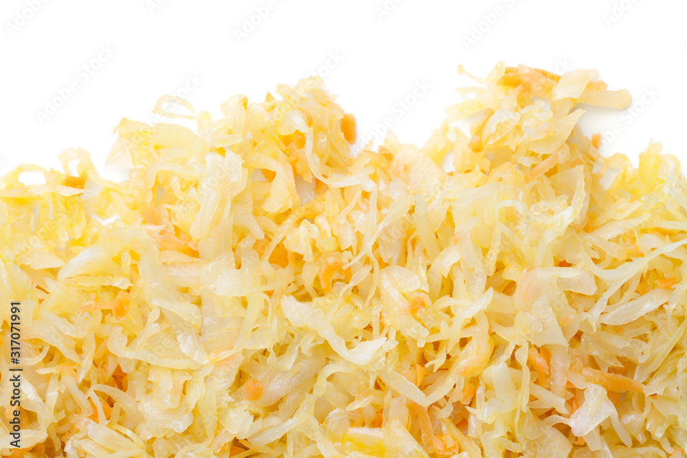 Sauerkraut With Carrot Isolated On White Background Sauerkraut With Carrot Isolated On White Background