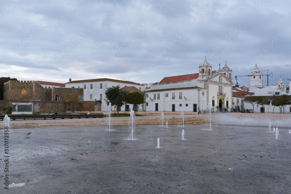Lagos plaza with Igreja de Santo Antonio church, in Lagos, Portugal Lagos plaza with Igreja de Santo Antonio church, in Lagos, Portugal