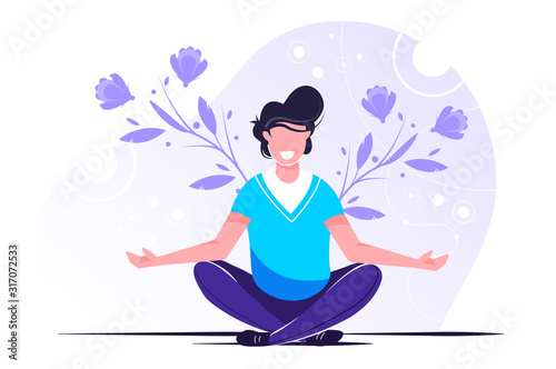 Vector illustration, the concept of meditation