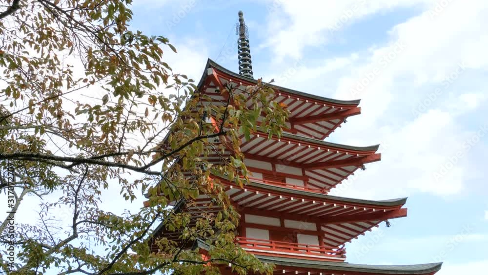 A view of the Chureito pagoda in Fuji Japan A view of the Chureito pagoda in Fuji Japan