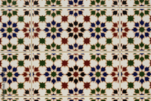 Typical moorish / andalusian tile pattern on a wall; Spain, Europe