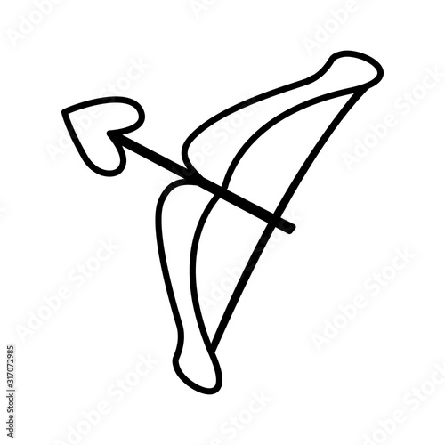 bow with arrow on white background